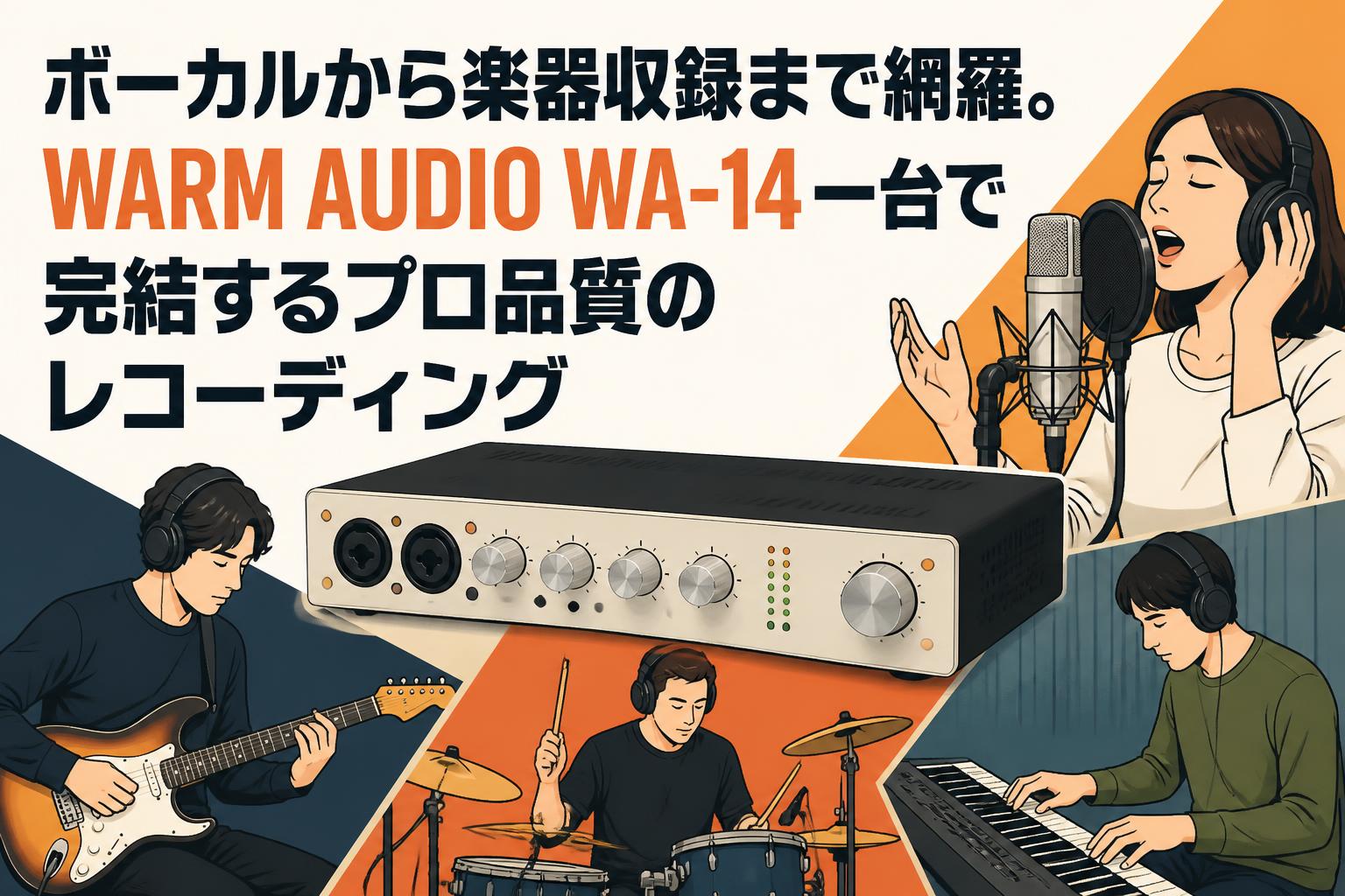 ボーカルから楽器収録まで網羅。WARM AUDIO WA-14一台で完結するプロ品質のレコーディング