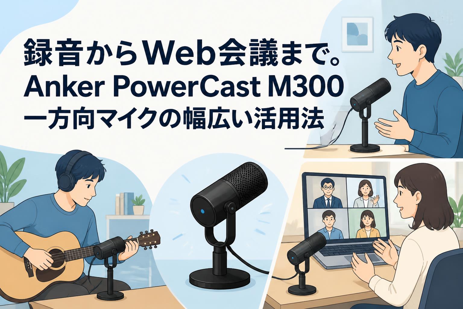 録音からWeb会議まで。Anker PowerCast M300一方向マイクの幅広い活用法
