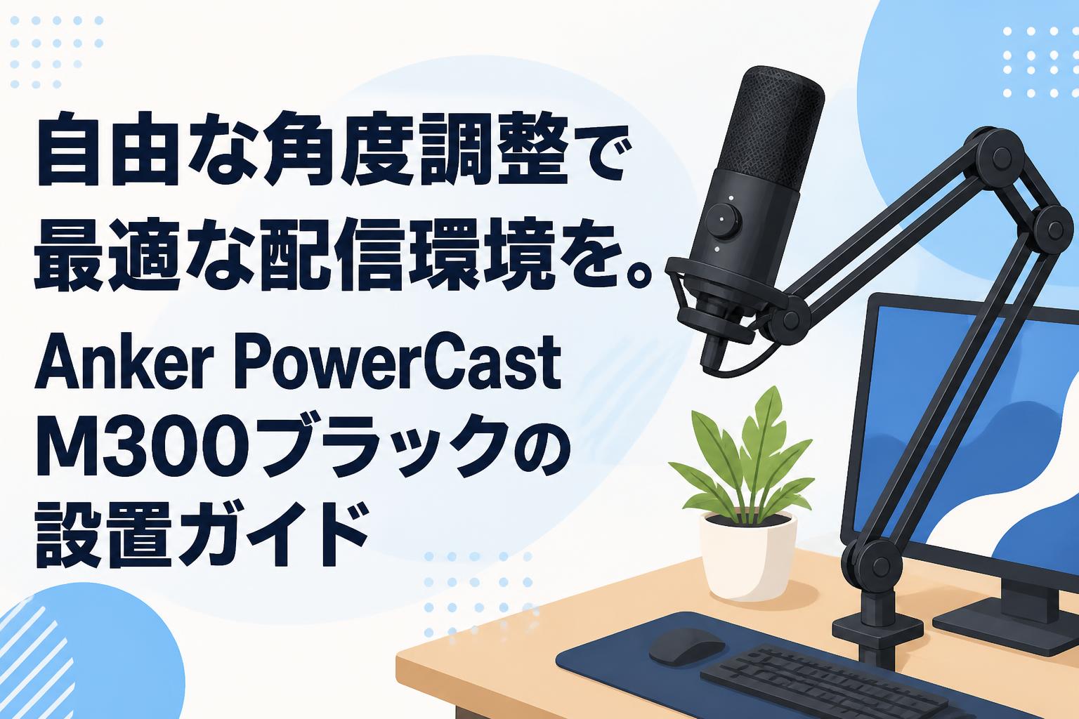 自由な角度調整で最適な配信環境を。Anker PowerCast M300ブラックの設置ガイド