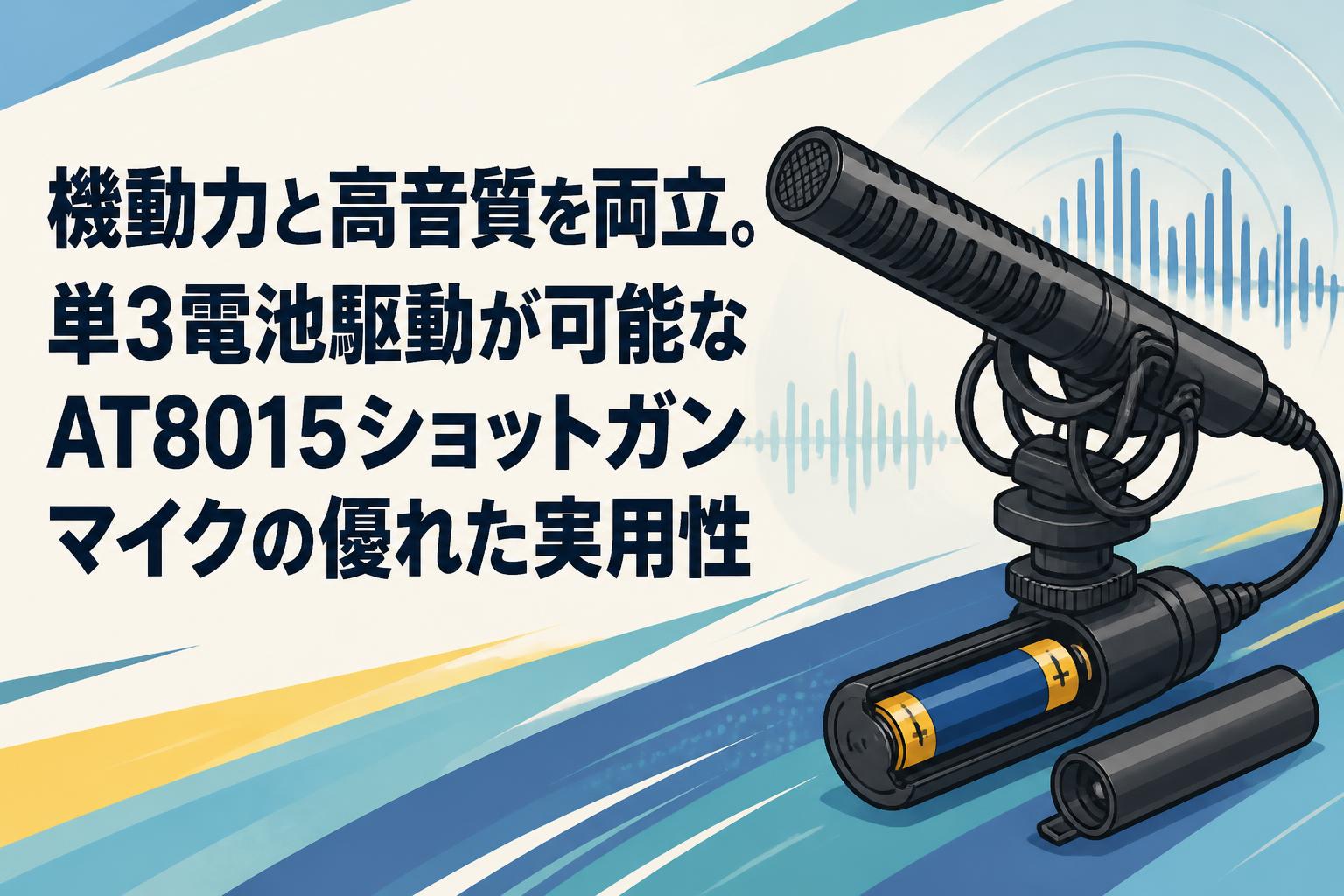 機動力と高音質を両立。単3電池駆動が可能なAT8015ショットガンマイクの優れた実用性