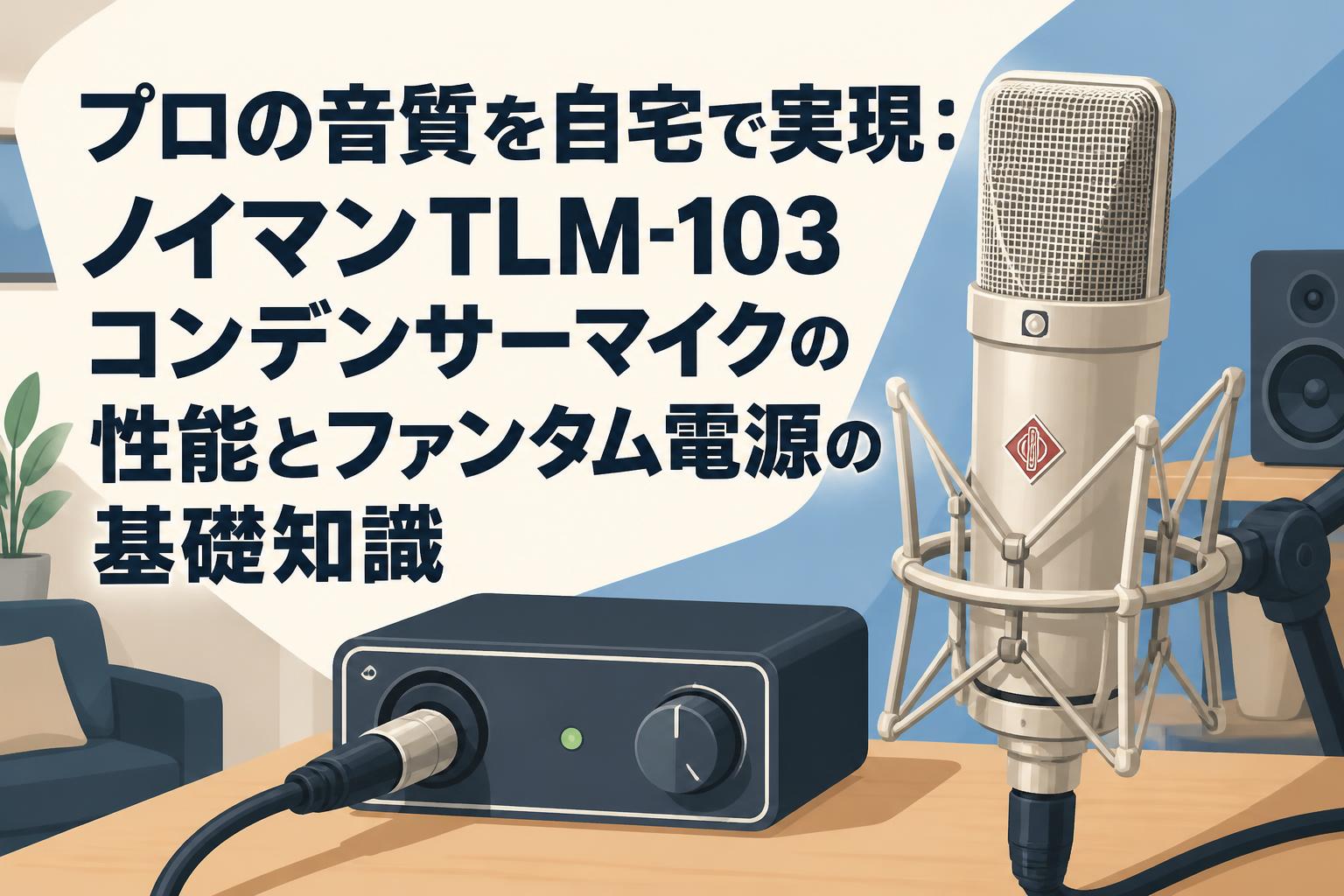 プロの音質を自宅で実現：ノイマンTLM-103コンデンサーマイクの性能とファンタム電源の基礎知識