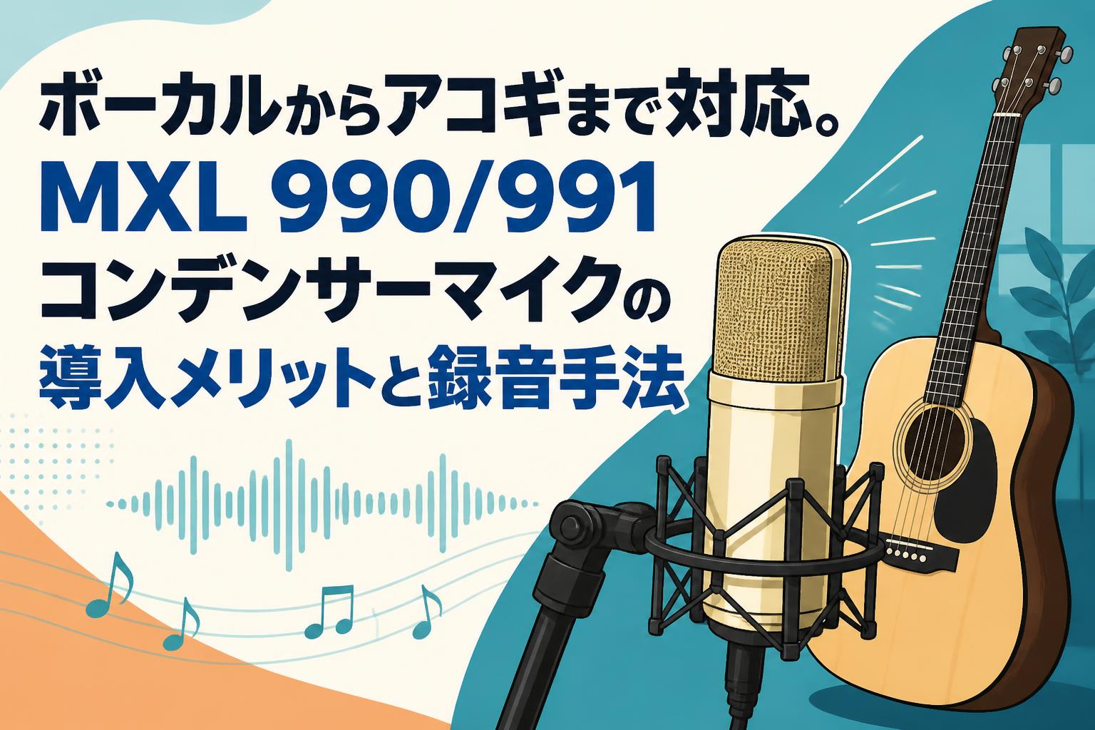 ボーカルからアコギまで対応。MXL 990/991コンデンサーマイクの導入メリットと録音手法