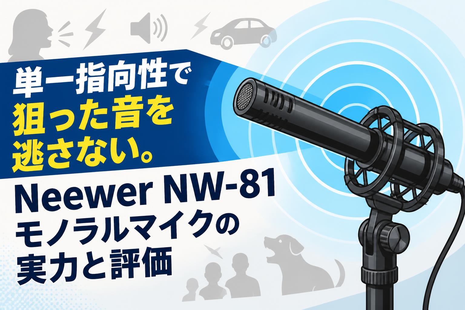 単一指向性で狙った音を逃さない。Neewer NW-81モノラルマイクの実力と評価