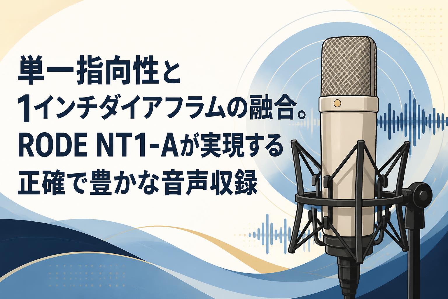 単一指向性と1インチダイアフラムの融合。RODE NT1-Aが実現する正確で豊かな音声収録