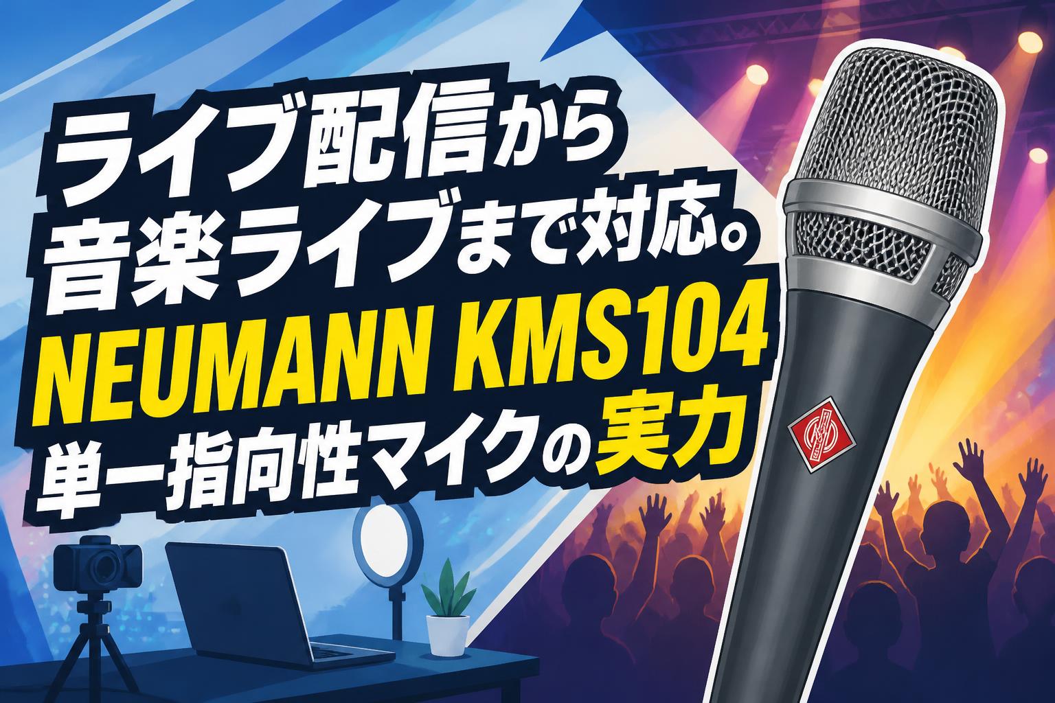 ライブ配信から音楽ライブまで対応。NEUMANN KMS104単一指向性マイクの実力