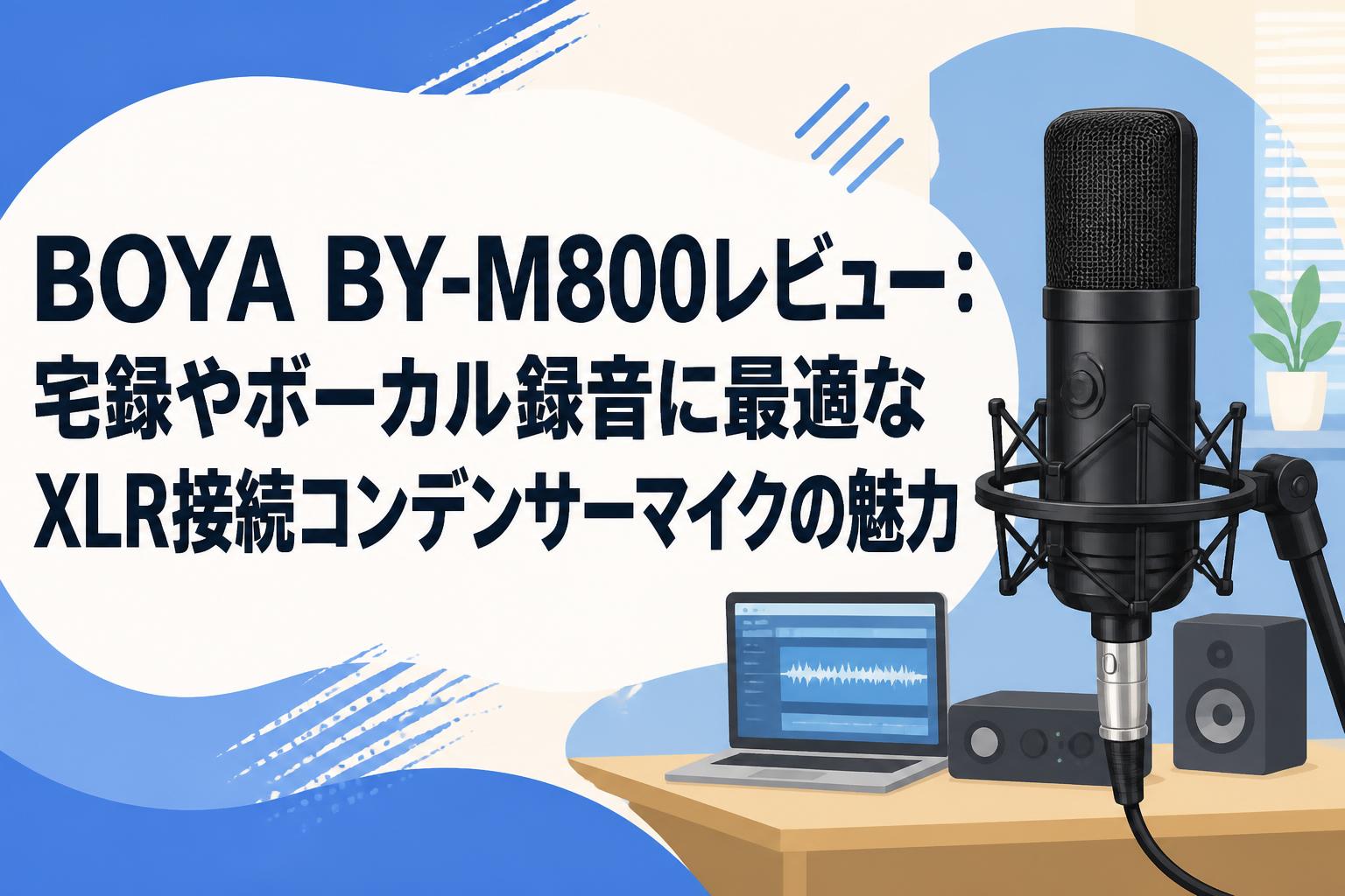 BOYA BY-M800レビュー：宅録やボーカル録音に最適なXLR接続コンデンサーマイクの魅力