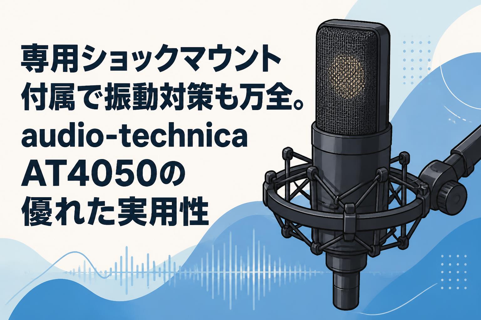 専用ショックマウント付属で振動対策も万全。audio-technica AT4050の優れた実用性