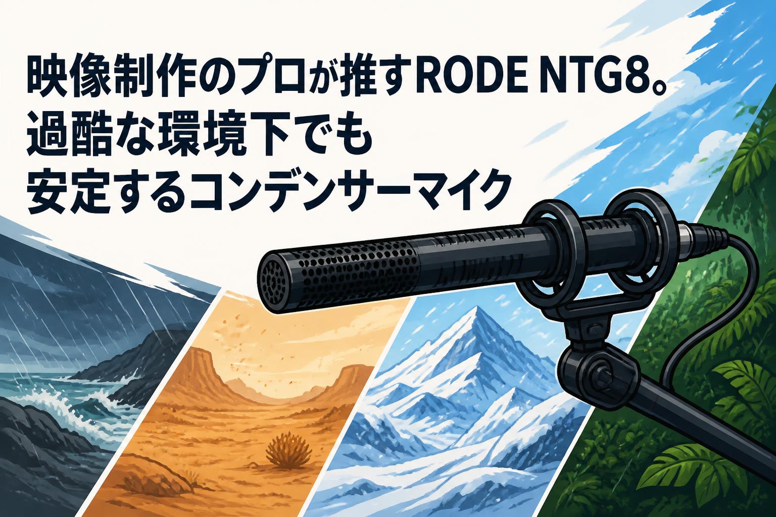 映像制作のプロが推すRODE NTG8。過酷な環境下でも安定するコンデンサーマイク