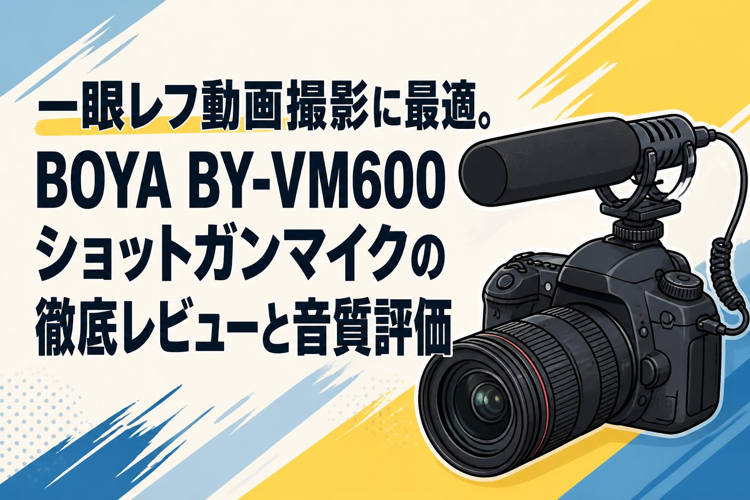 一眼レフ動画撮影に最適。BOYA BY-VM600ショットガンマイクの徹底レビューと音質評価