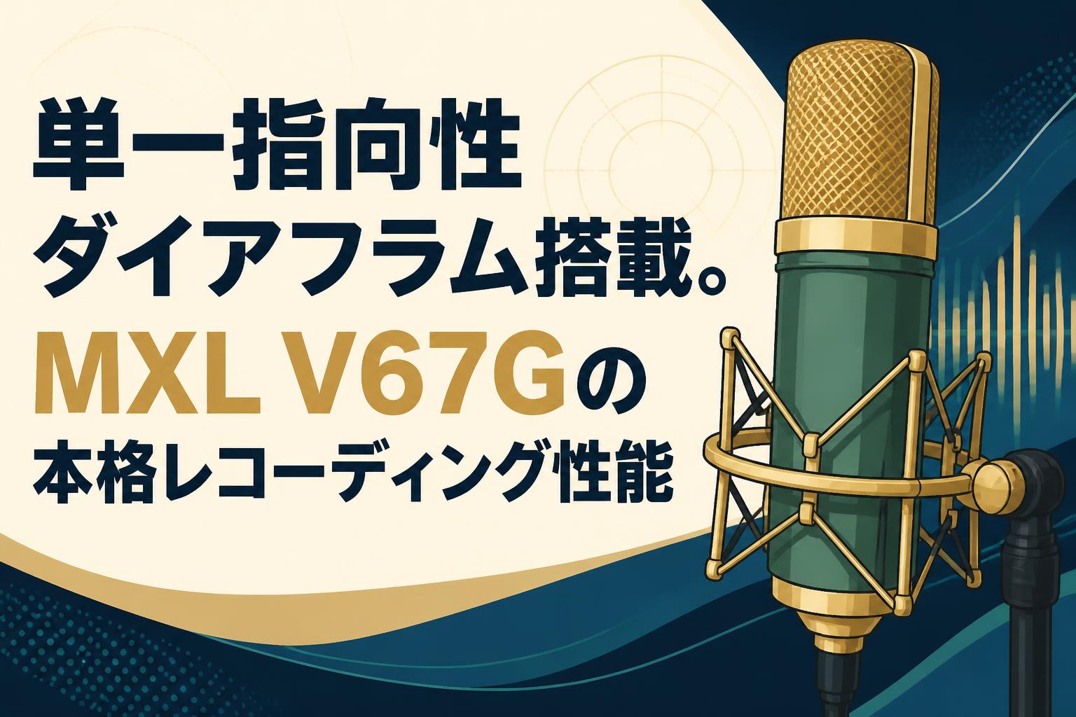 単一指向性ダイアフラム搭載。MXL V67Gの本格レコーディング性能