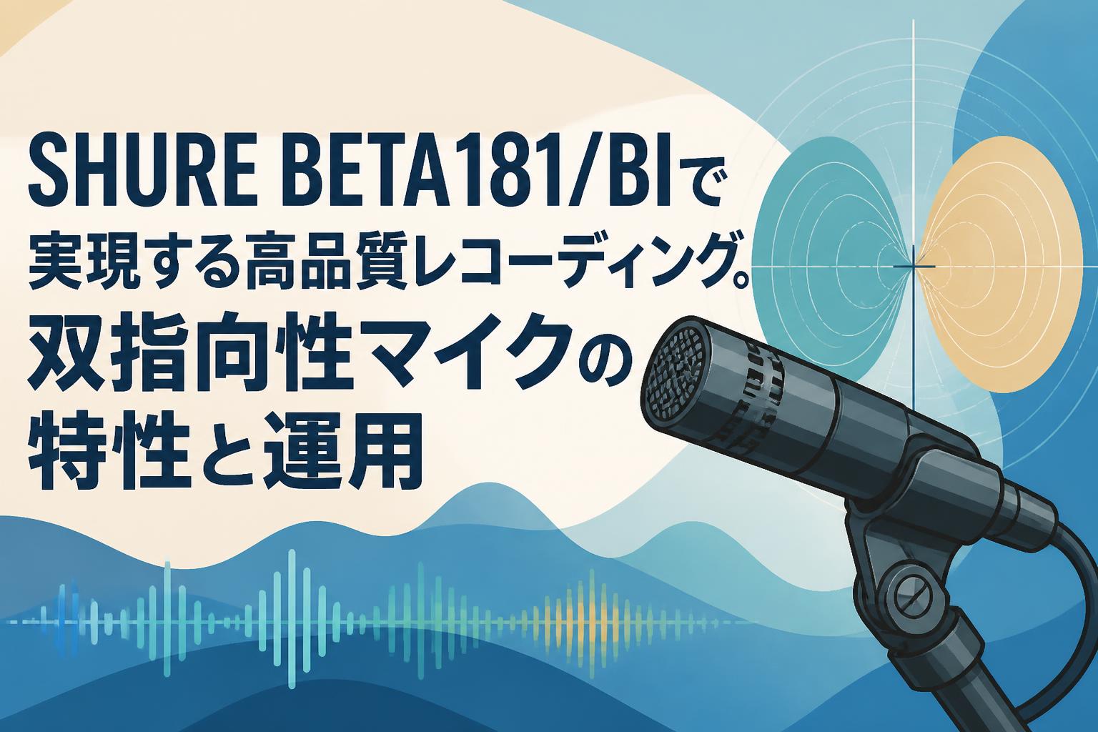 SHURE BETA181/BIで実現する高品質レコーディング。双指向性マイクの特性と運用