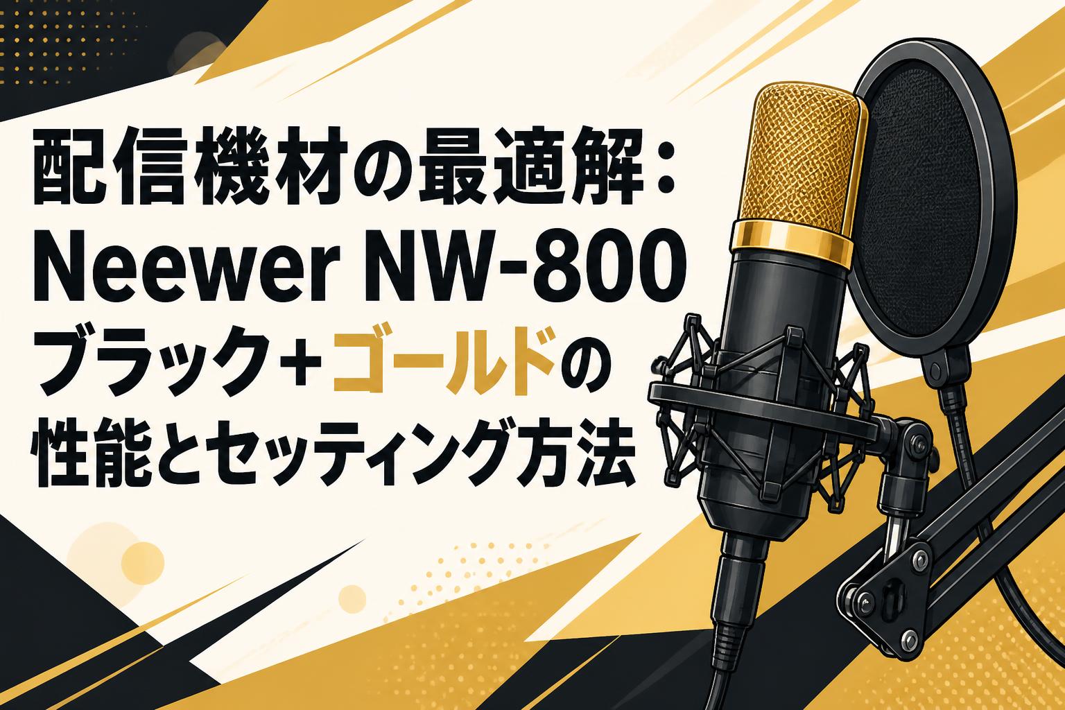 配信機材の最適解：Neewer NW-800ブラック＋ゴールドの性能とセッティング方法