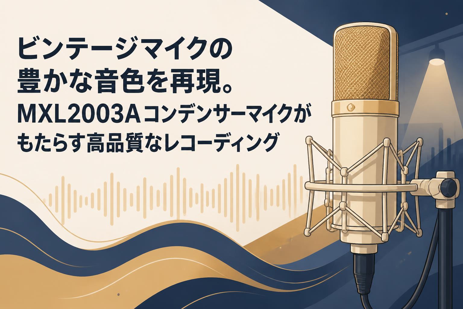 ビンテージマイクの豊かな音色を再現。MXL2003Aコンデンサーマイクがもたらす高品質なレコーディング