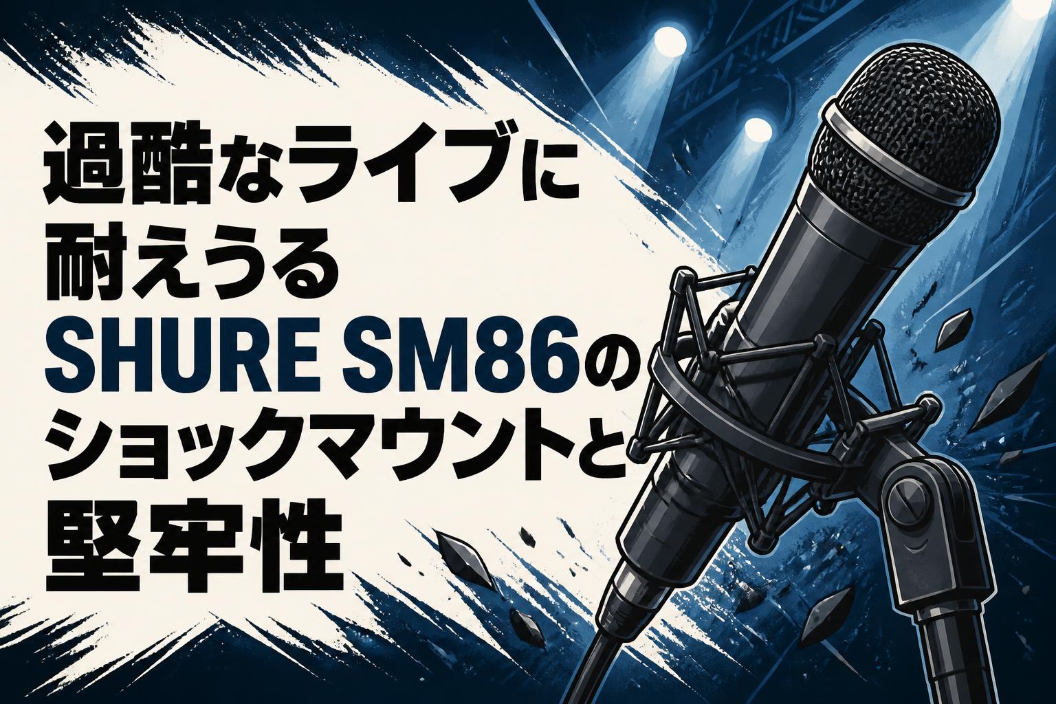 過酷なライブに耐えうるSHURE SM86のショックマウントと堅牢性