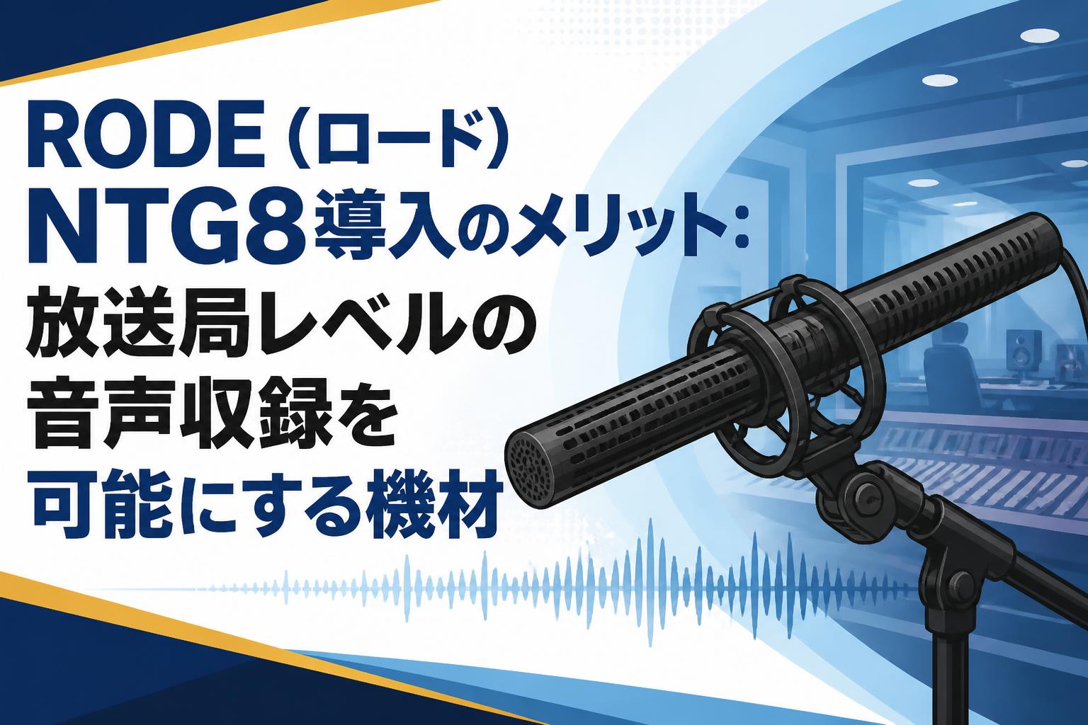 RODE（ロード）NTG8導入のメリット：放送局レベルの音声収録を可能にする機材