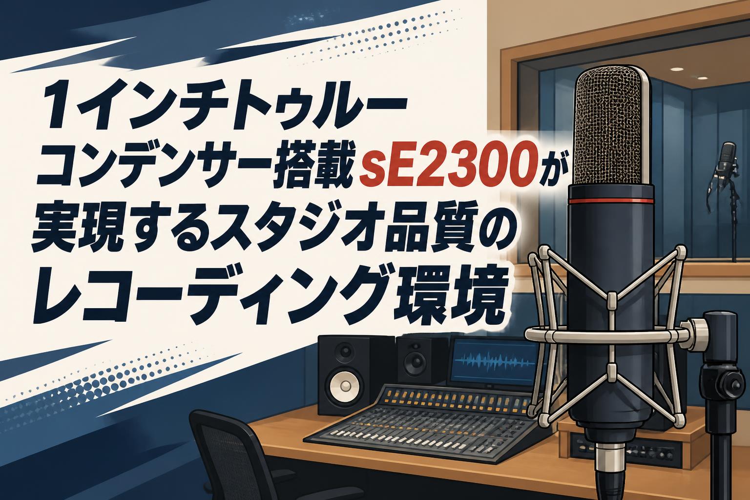 1インチトゥルーコンデンサー搭載sE2300が実現するスタジオ品質のレコーディング環境