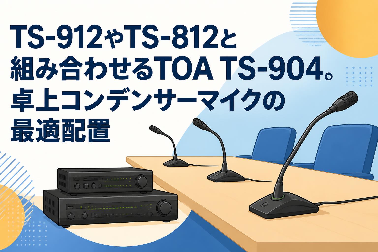 TS-912やTS-812と組み合わせるTOA TS-904。卓上コンデンサーマイクの最適配置