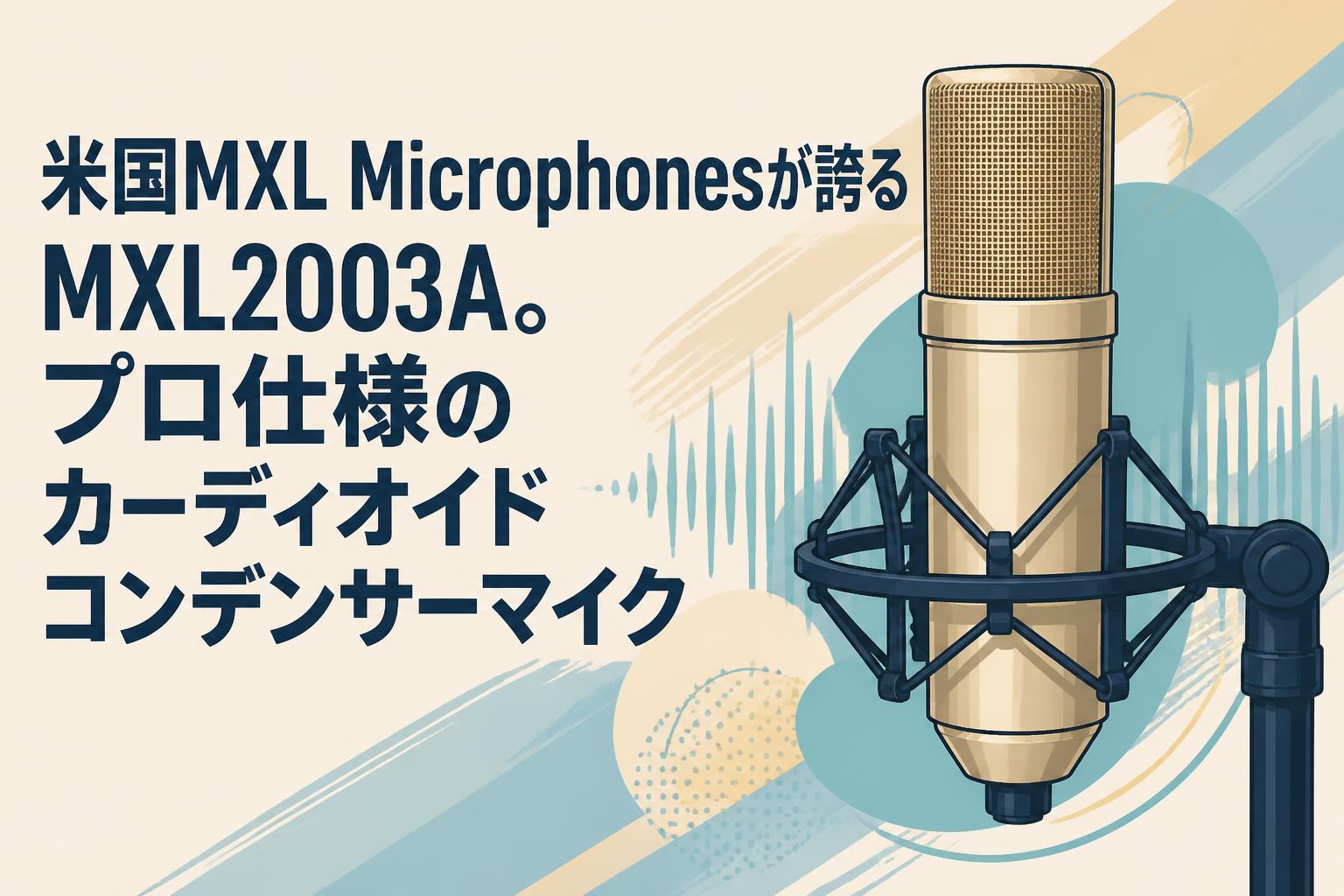 米国MXL Microphonesが誇るMXL2003A。プロ仕様のカーディオイドコンデンサーマイク