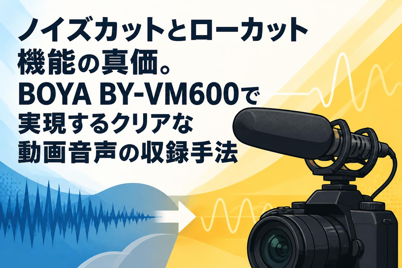 ノイズカットとローカット機能の真価。BOYA BY-VM600で実現するクリアな動画音声の収録手法