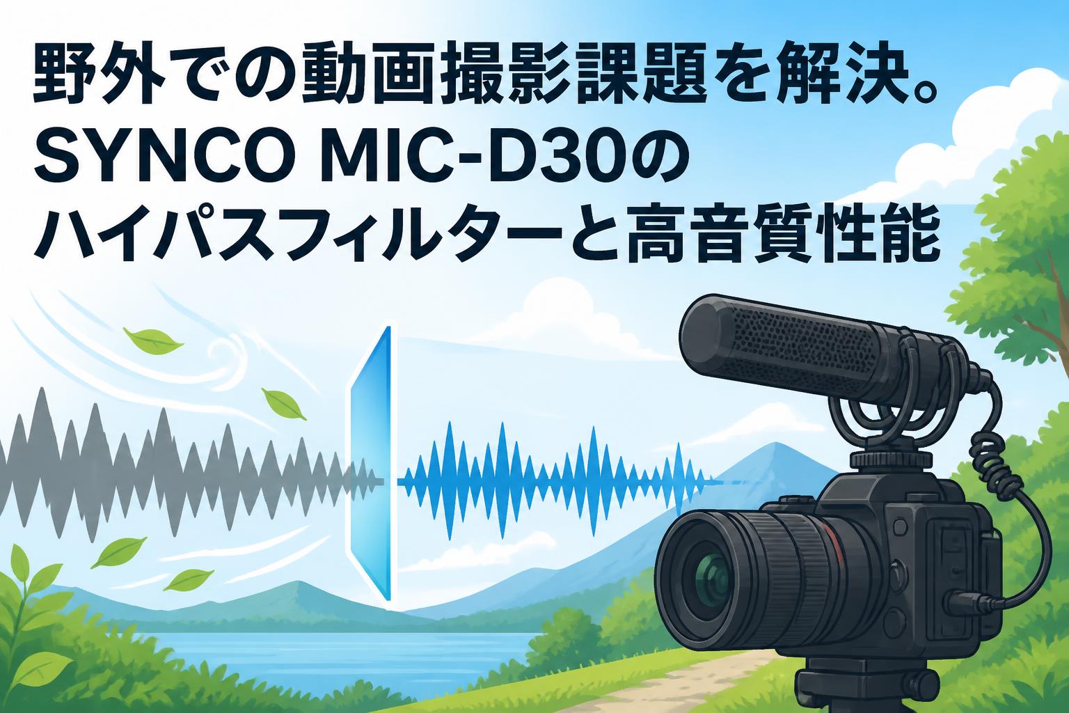 野外での動画撮影課題を解決。SYNCO MIC-D30のハイパスフィルターと高音質性能
