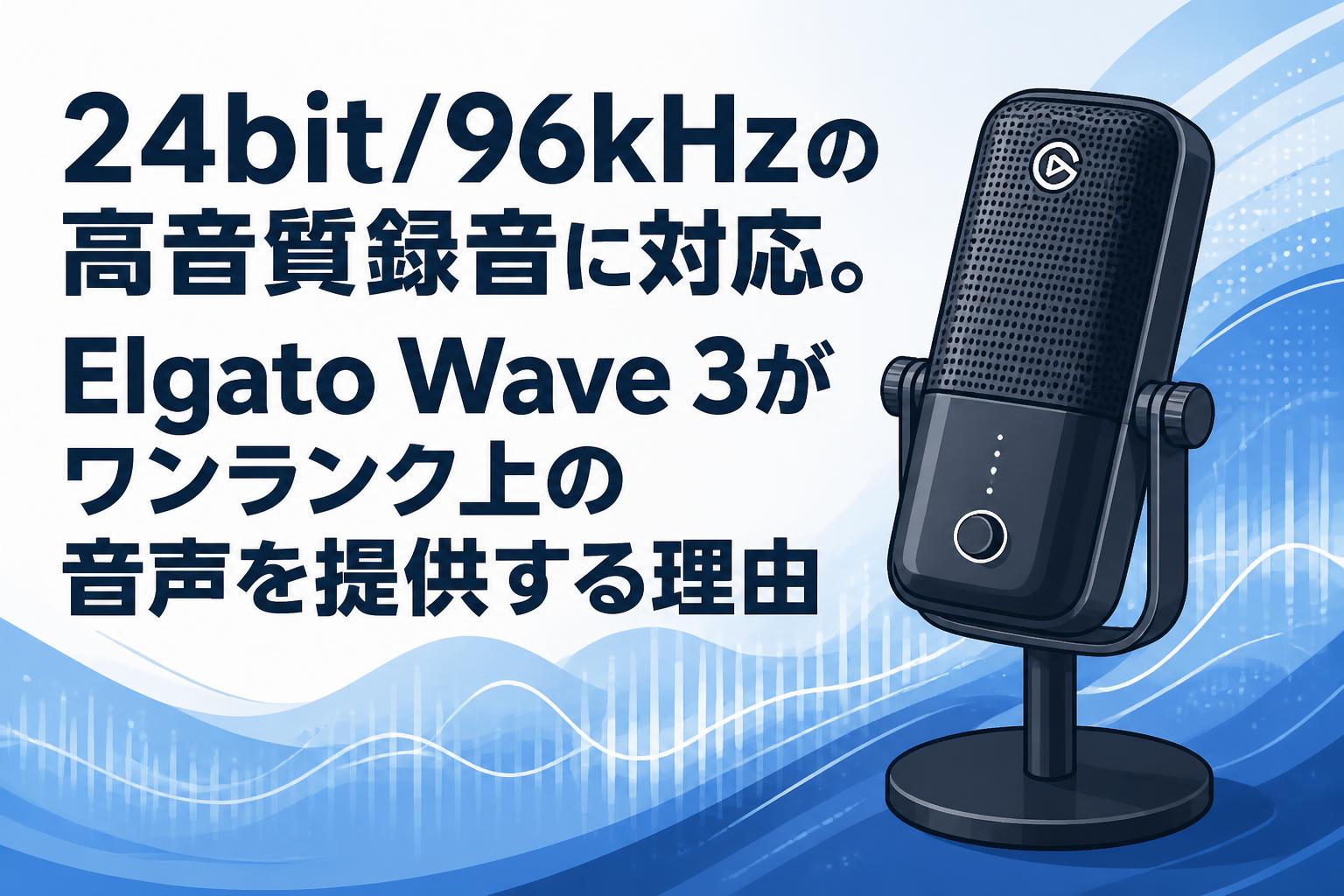 24bit/96kHzの高音質録音に対応。Elgato Wave 3がワンランク上の音声を提供する理由
