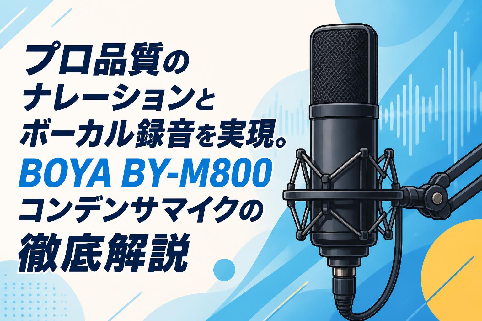 プロ品質のナレーションとボーカル録音を実現。BOYA BY-M800コンデンサマイクの徹底解説