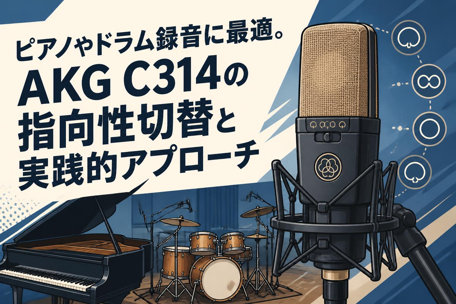 ピアノやドラム録音に最適。AKG C314の指向性切替と実践的アプローチ