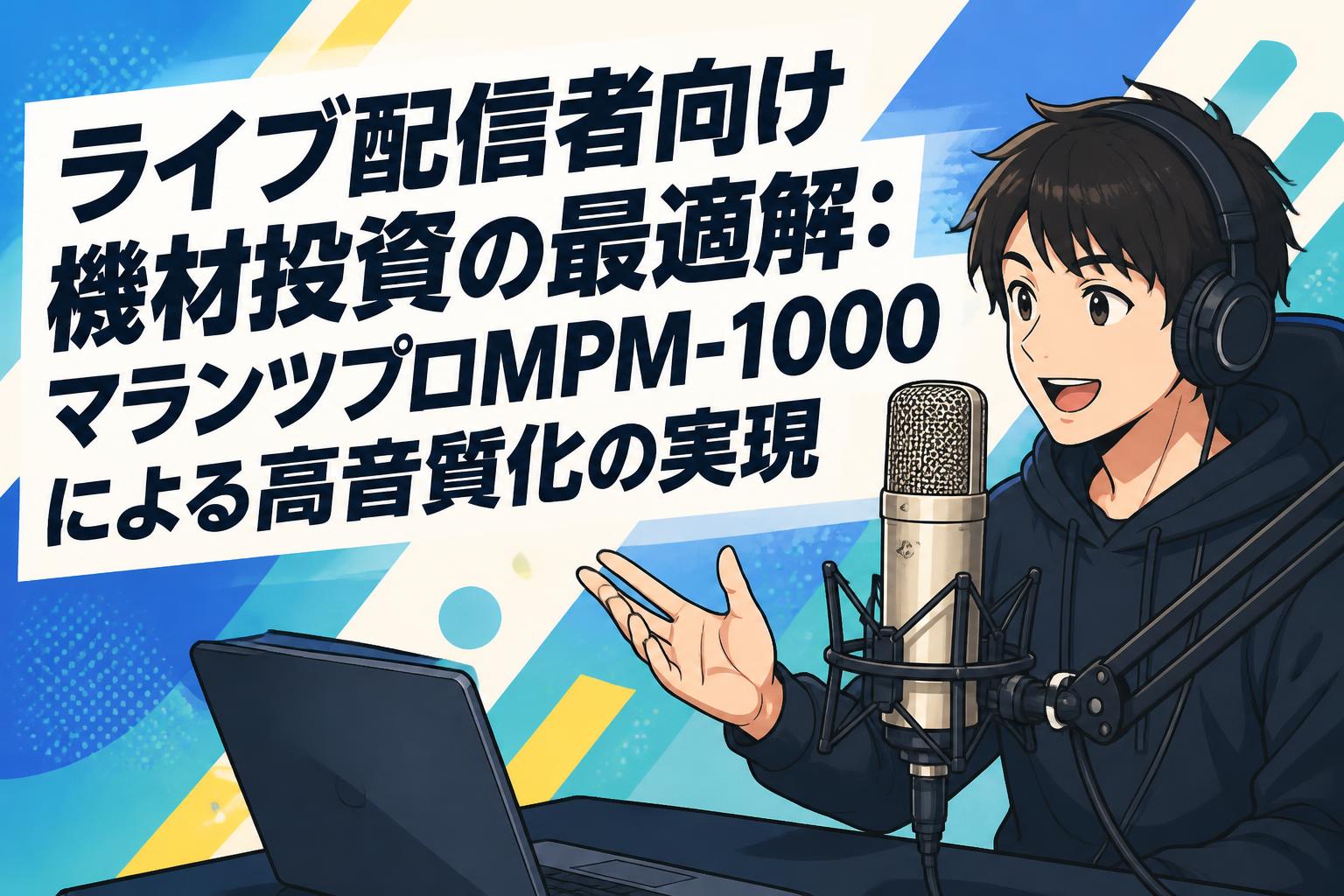 ライブ配信者向け機材投資の最適解：マランツプロMPM-1000による高音質化の実現