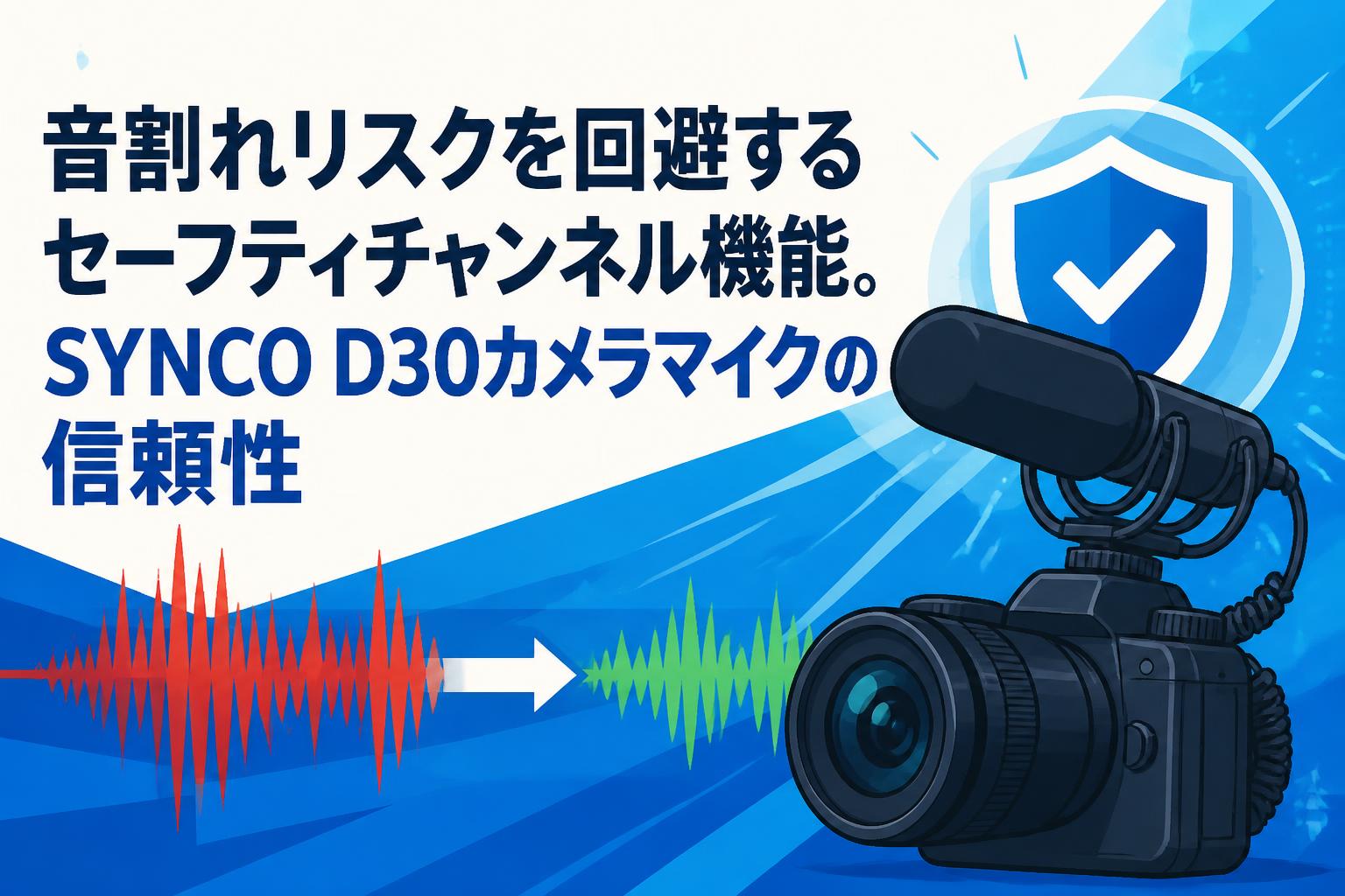 音割れリスクを回避するセーフティチャンネル機能。SYNCO D30カメラマイクの信頼性