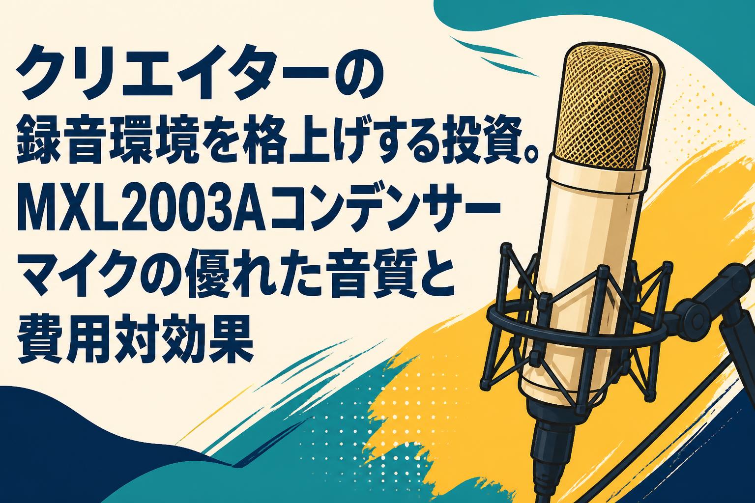 クリエイターの録音環境を格上げする投資。MXL2003Aコンデンサーマイクの優れた音質と費用対効果