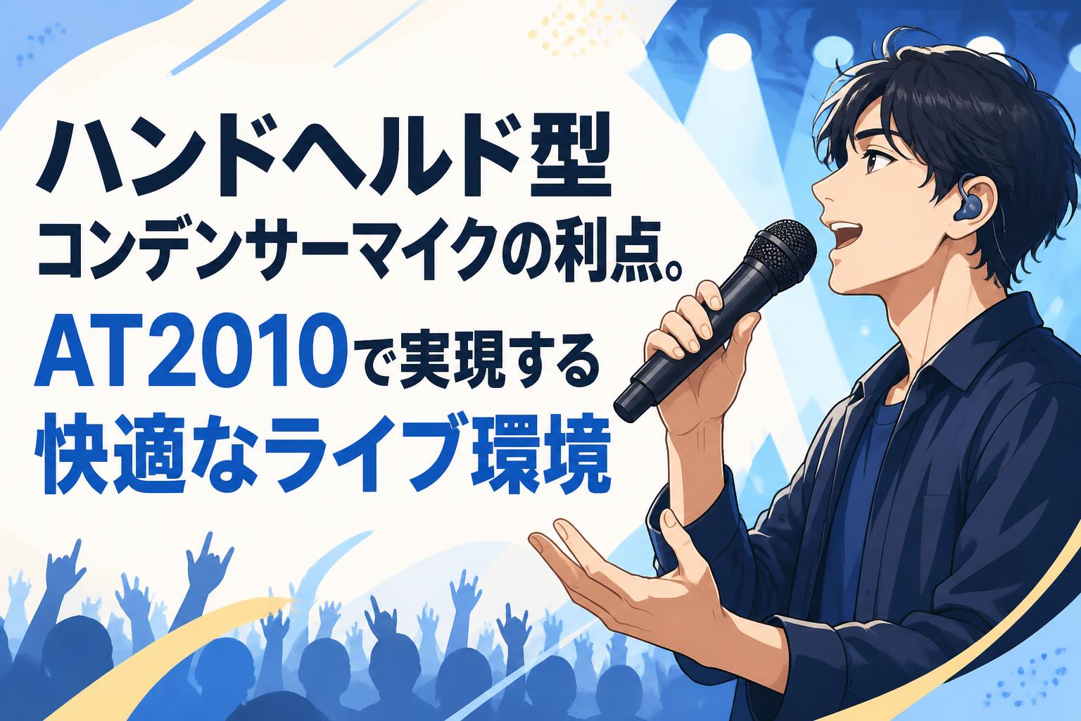 ハンドヘルド型コンデンサーマイクの利点。AT2010で実現する快適なライブ環境