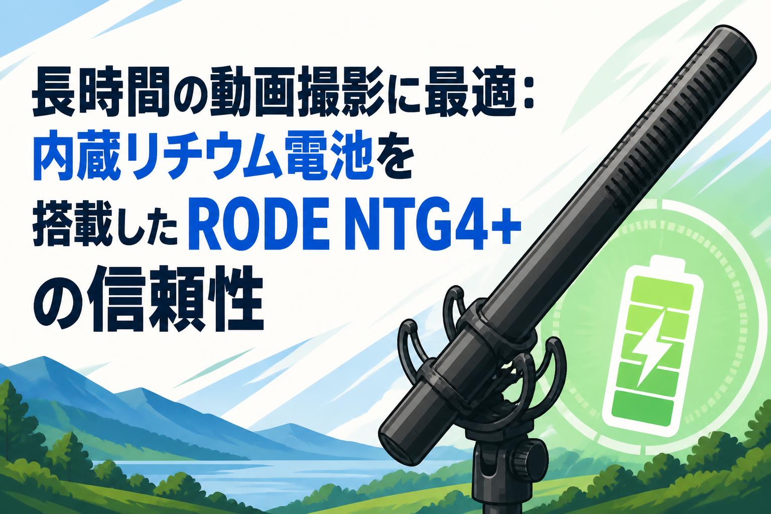 長時間の動画撮影に最適：内蔵リチウム電池を搭載したRODE NTG4+の信頼性