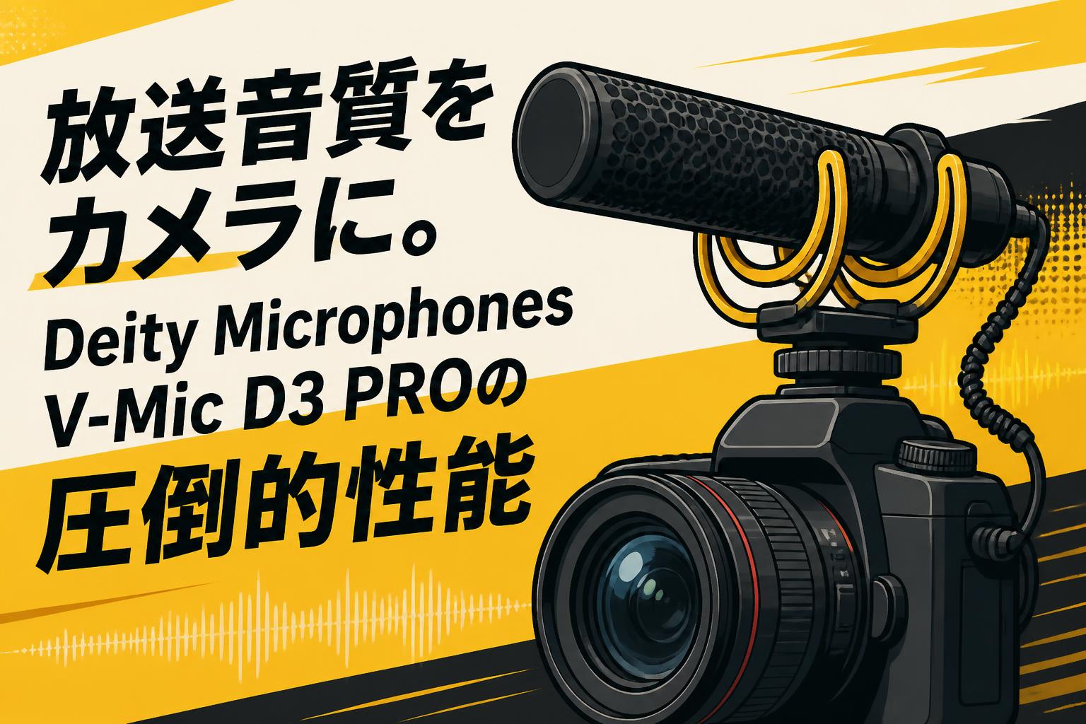 放送音質をカメラに。Deity Microphones V-Mic D3 PROの圧倒的性能