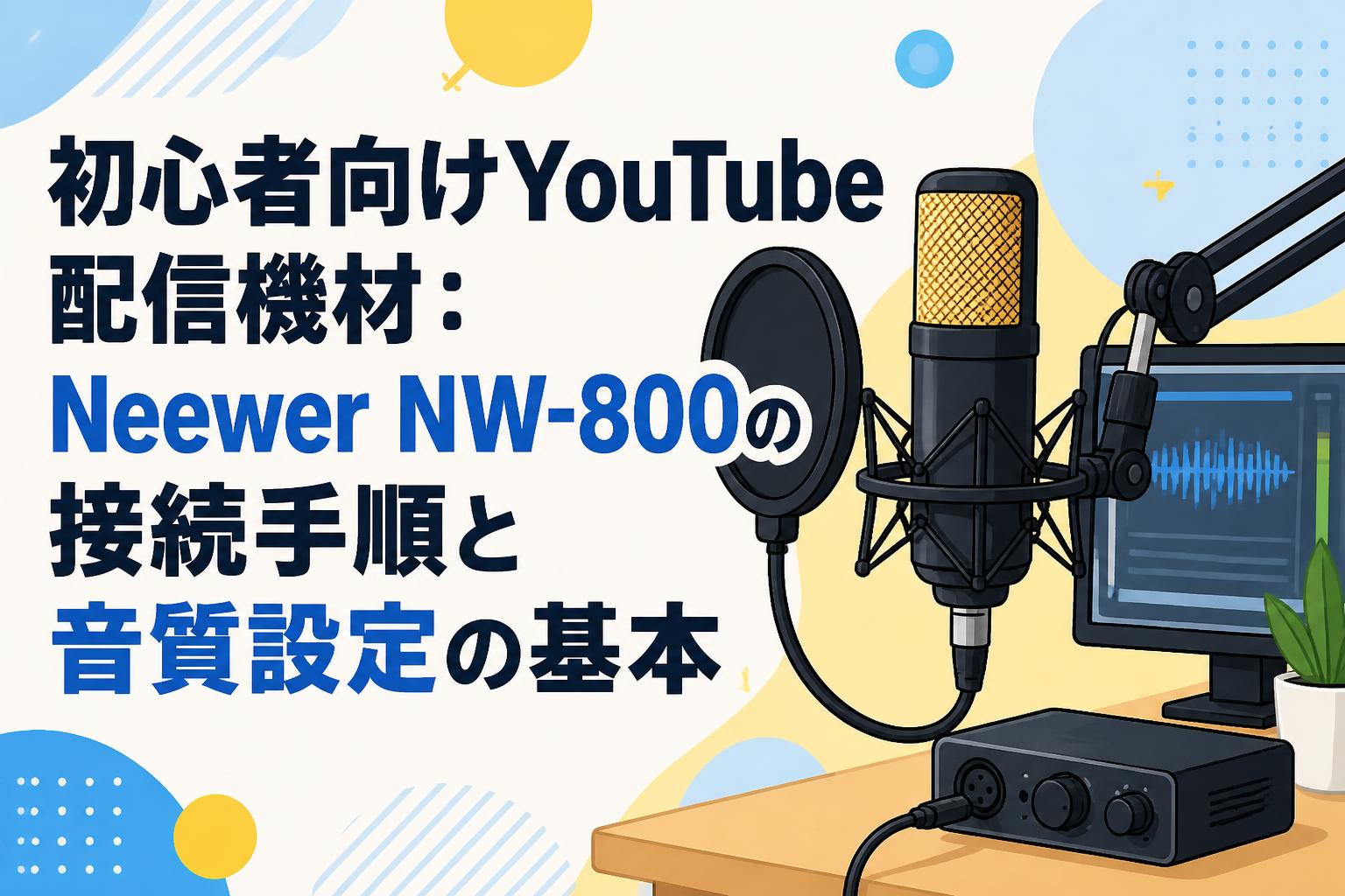 初心者向けYouTube配信機材：Neewer NW-800の接続手順と音質設定の基本