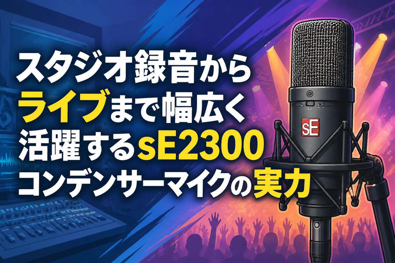 スタジオ録音からライブまで幅広く活躍するsE2300コンデンサーマイクの実力