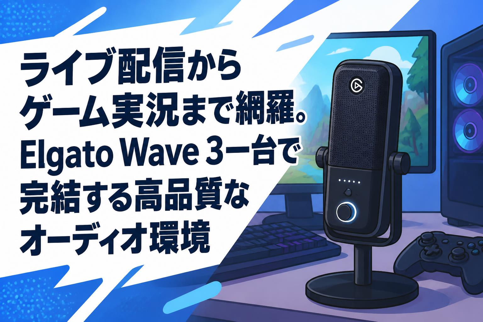 ライブ配信からゲーム実況まで網羅。Elgato Wave 3一台で完結する高品質なオーディオ環境