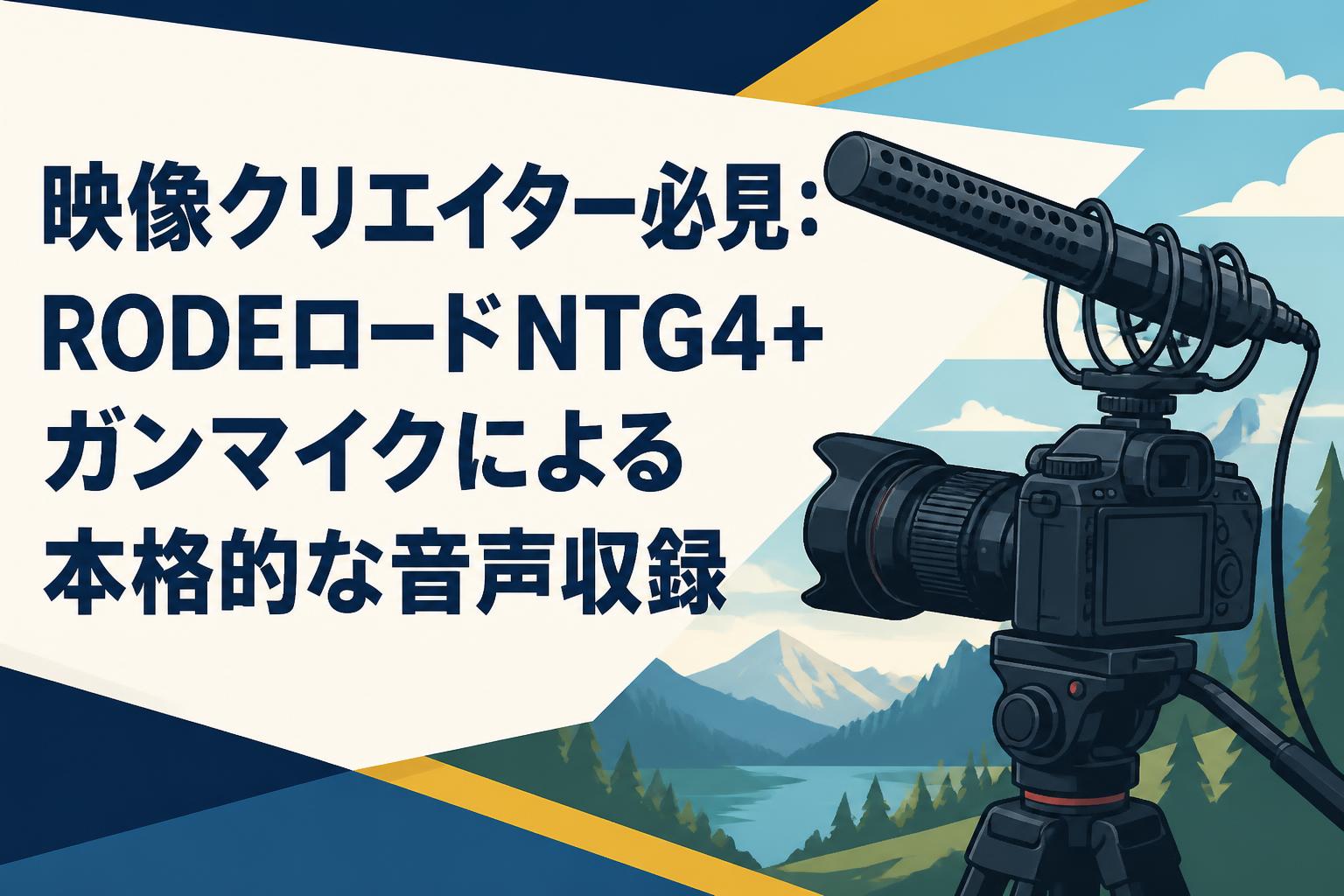 映像クリエイター必見：RODEロードNTG4+ガンマイクによる本格的な音声収録