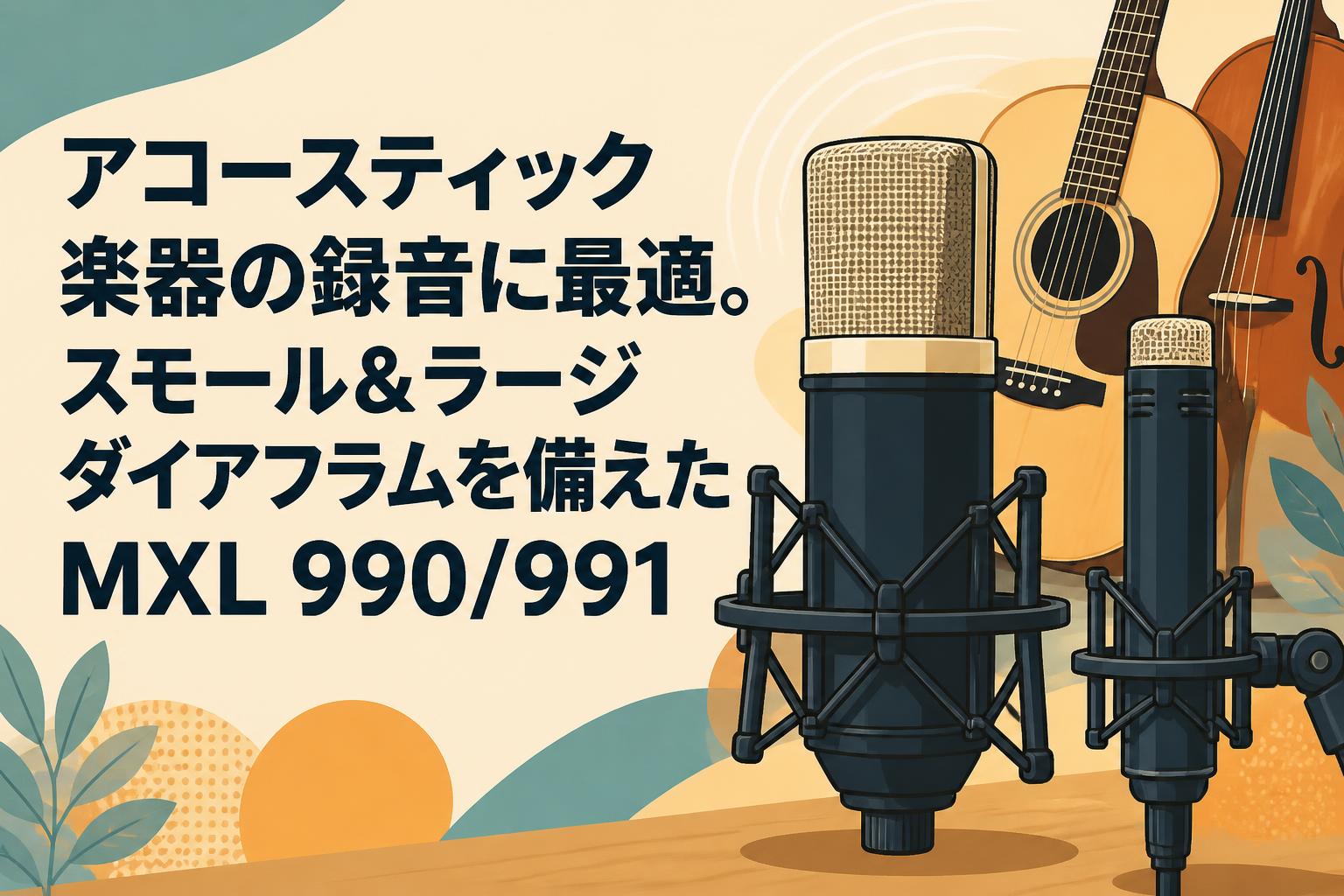 アコースティック楽器の録音に最適。スモール＆ラージダイアフラムを備えたMXL 990/991
