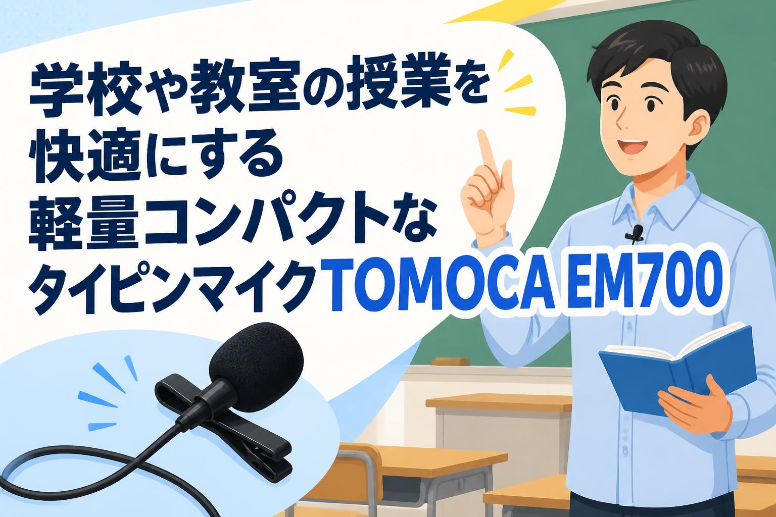 学校や教室の授業を快適にする軽量コンパクトなタイピンマイクTOMOCA EM700