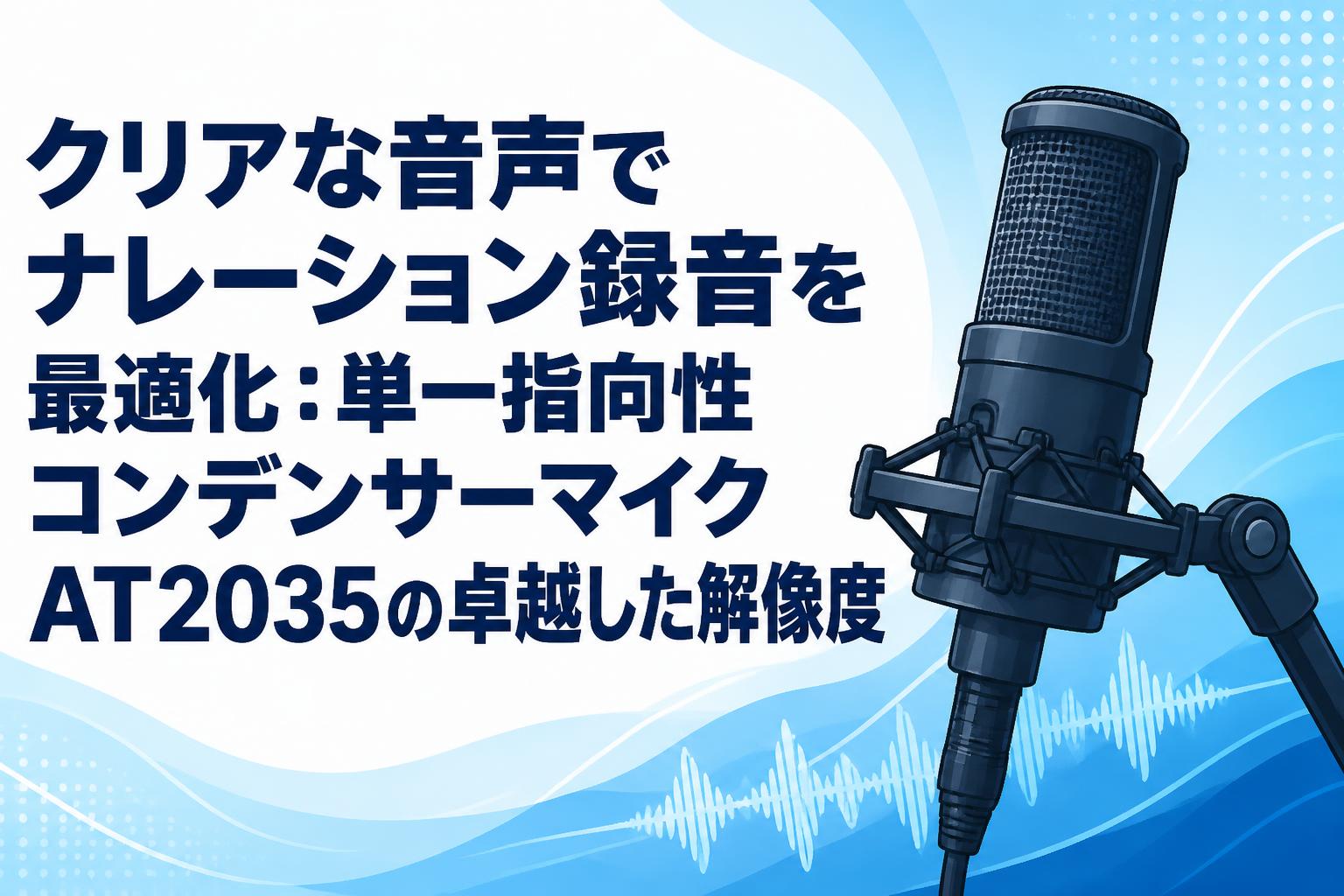 クリアな音声でナレーション録音を最適化：単一指向性コンデンサーマイクAT2035の卓越した解像度