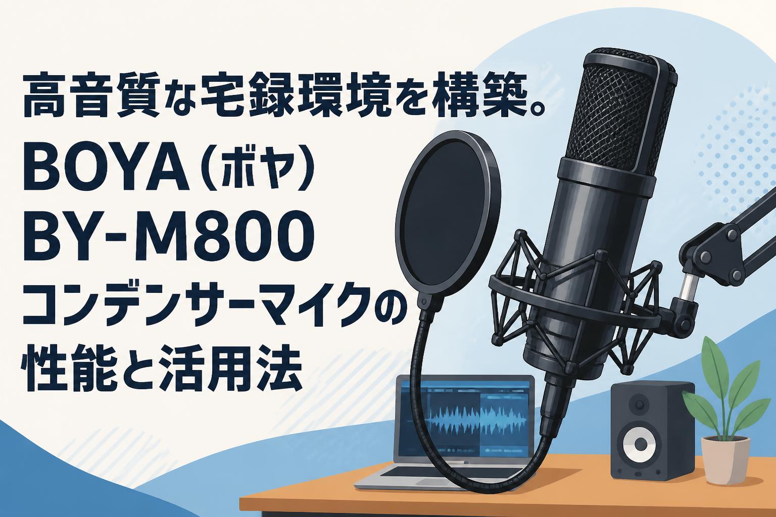 高音質な宅録環境を構築。BOYA（ボヤ）BY-M800コンデンサーマイクの性能と活用法