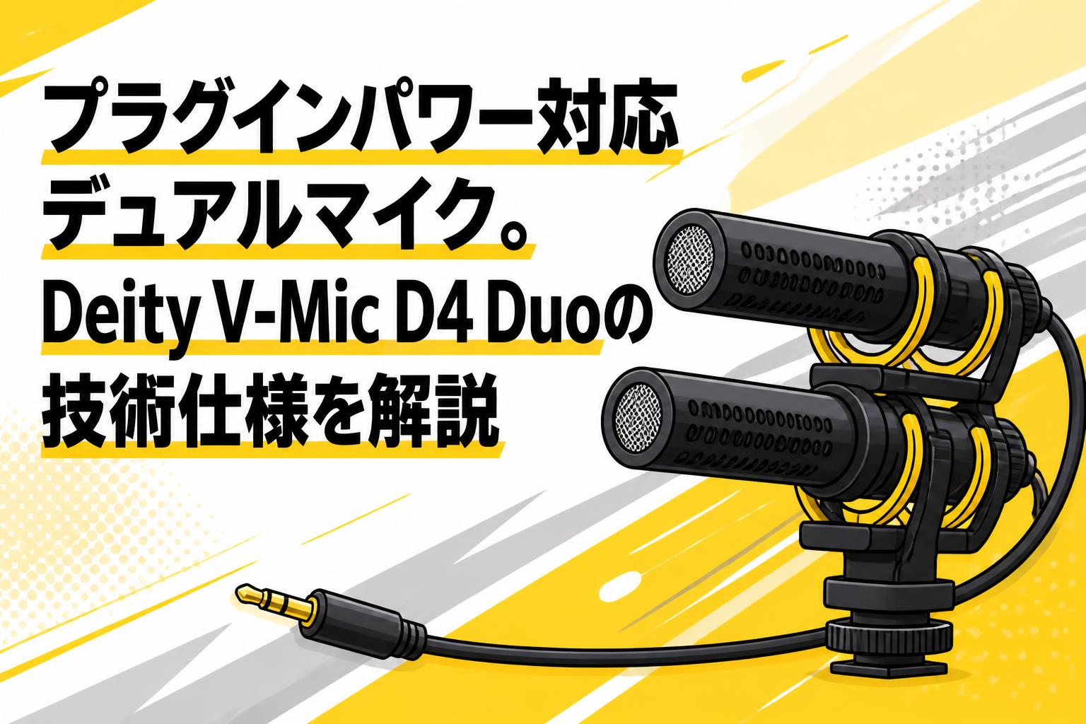 プラグインパワー対応デュアルマイク。Deity V-Mic D4 Duoの技術仕様を解説