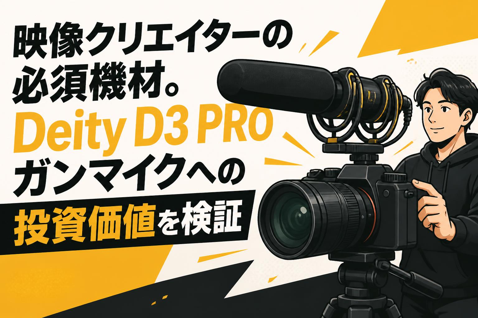 映像クリエイターの必須機材。Deity D3 PROガンマイクへの投資価値を検証