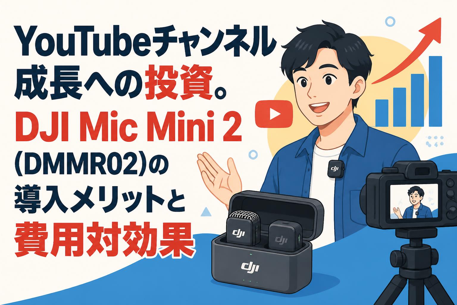 YouTubeチャンネル成長への投資。DJI Mic Mini 2(DMMR02)の導入メリットと費用対効果