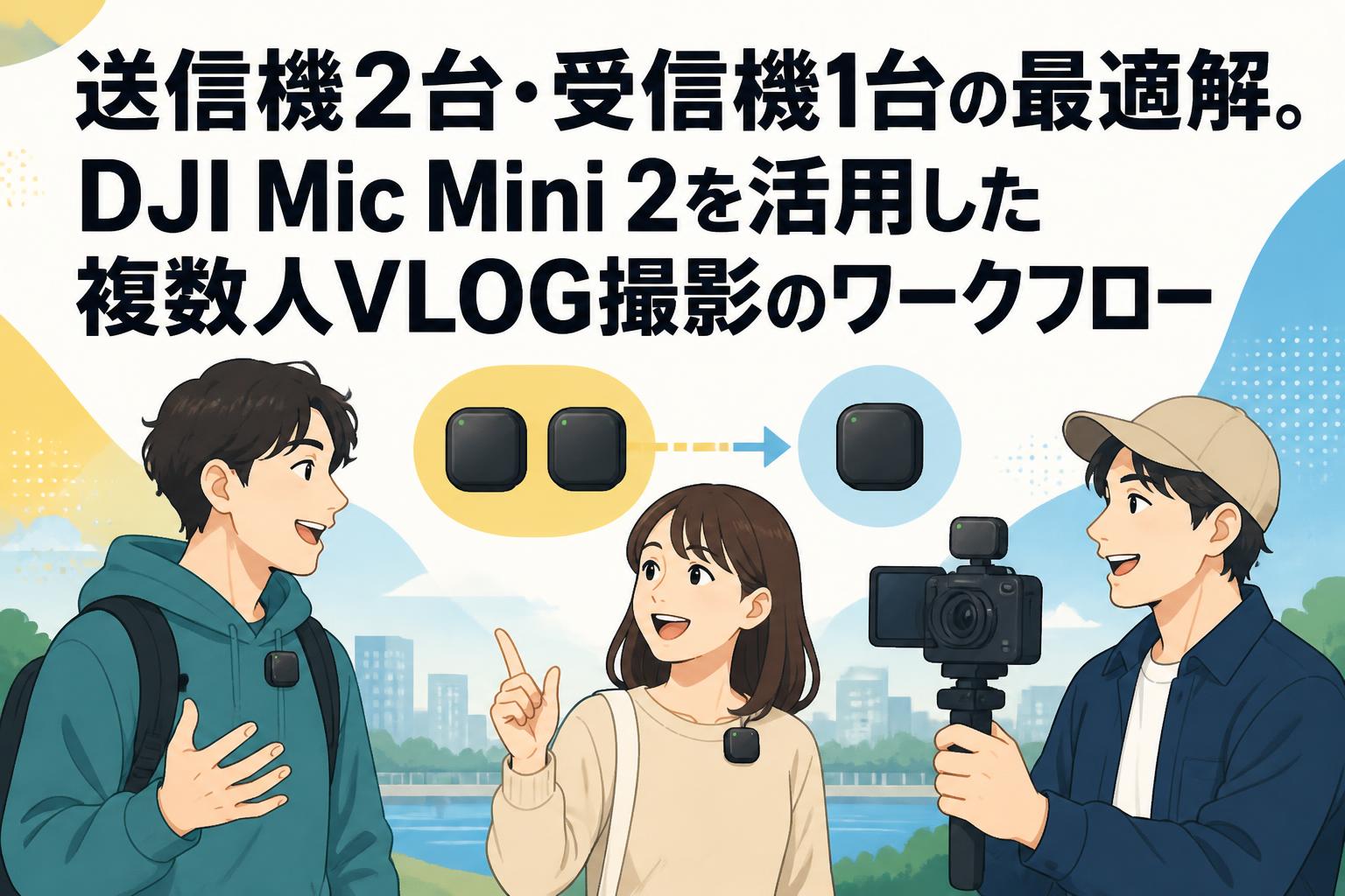送信機2台・受信機1台の最適解。DJI Mic Mini 2を活用した複数人VLOG撮影のワークフロー