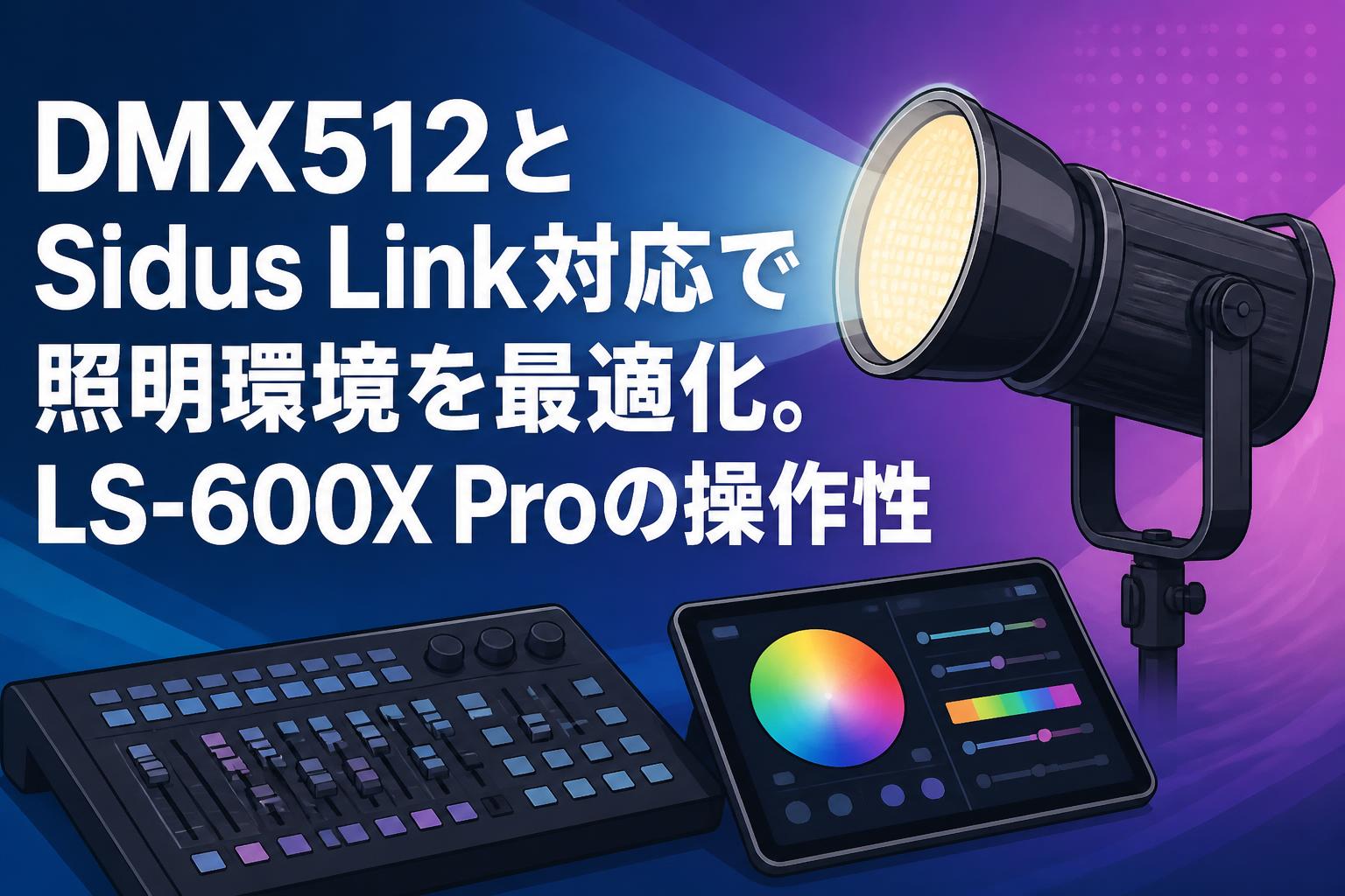 DMX512とSidus Link対応で照明環境を最適化。LS-600X Proの操作性