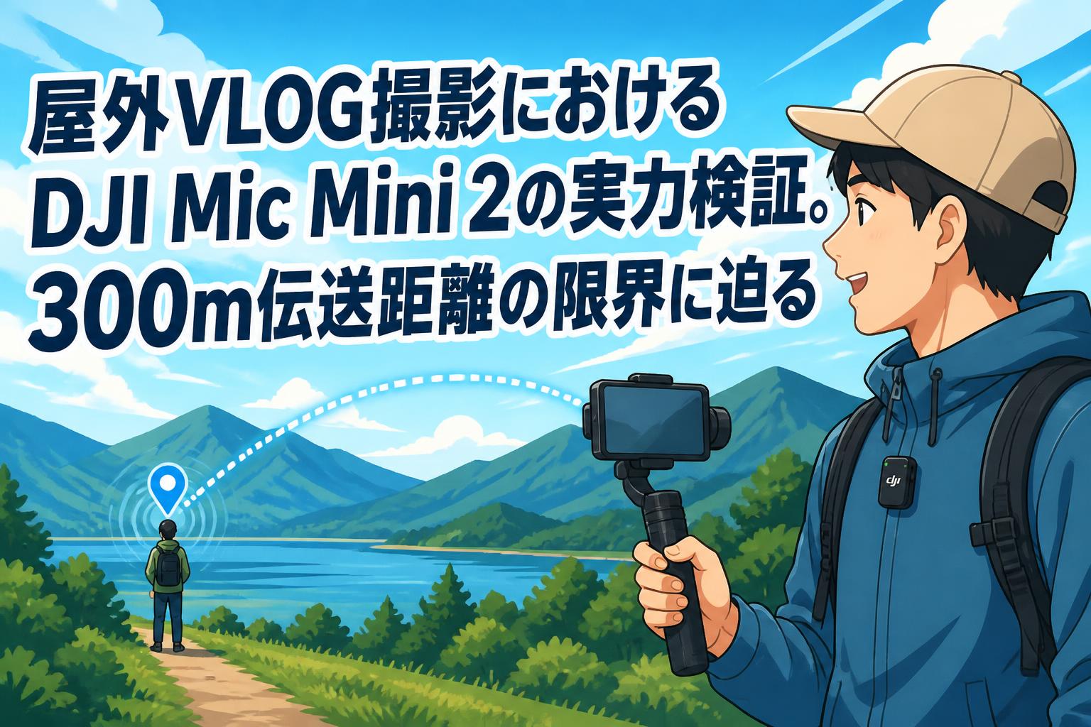 屋外VLOG撮影におけるDJI Mic Mini 2の実力検証。300m伝送距離の限界に迫る