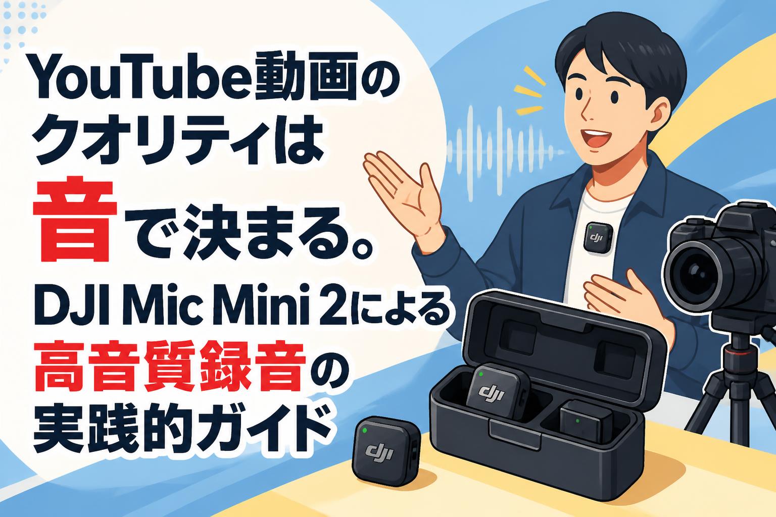 YouTube動画のクオリティは音で決まる。DJI Mic Mini 2による高音質録音の実践的ガイド