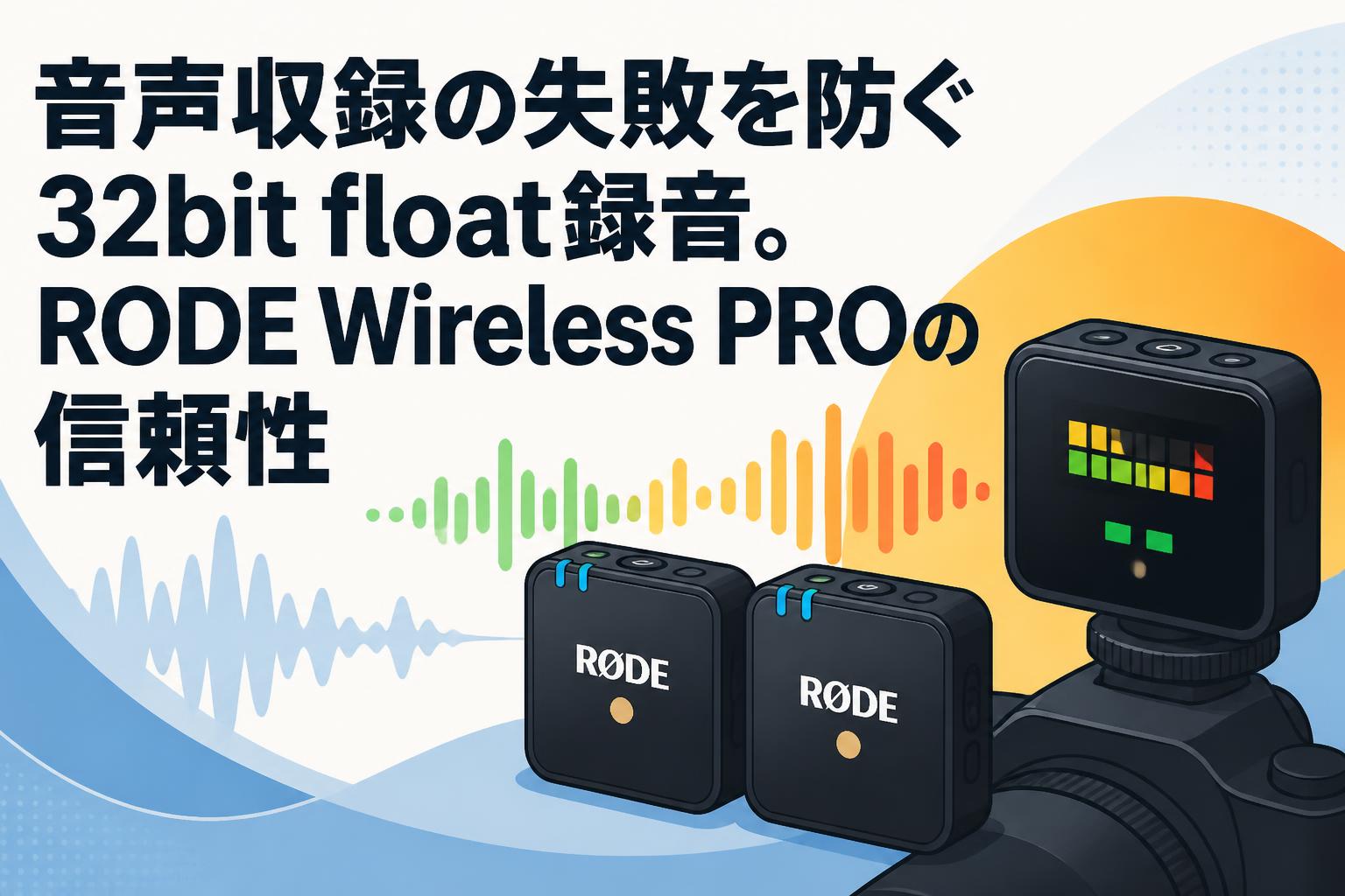 音声収録の失敗を防ぐ32bit float録音。RODE Wireless PROの信頼性
