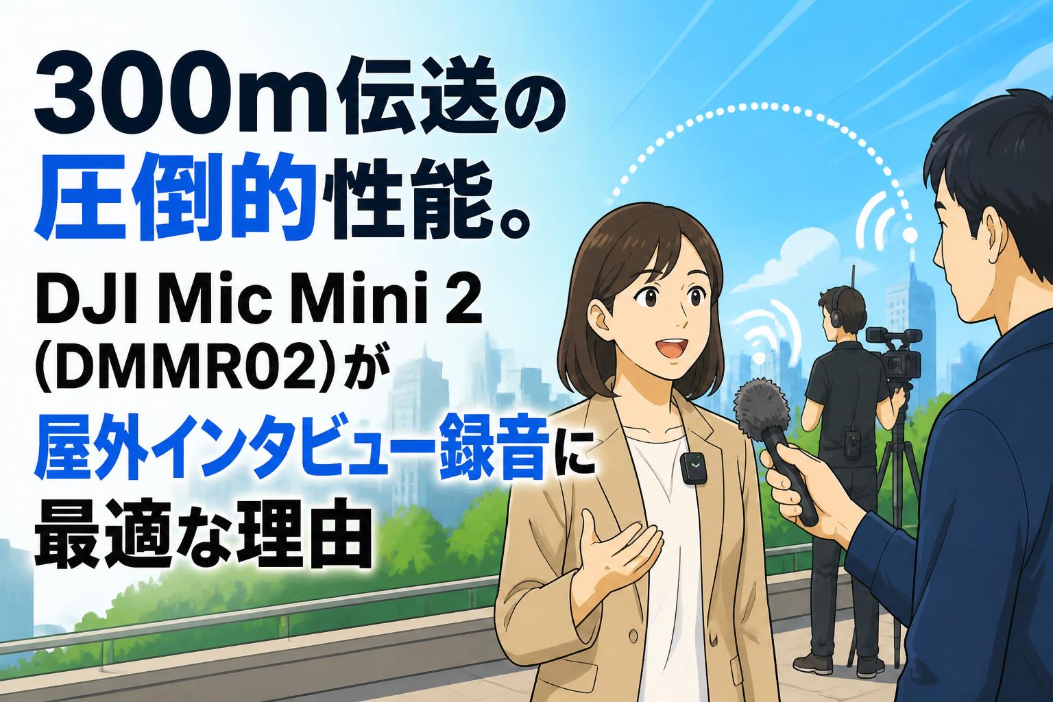 300m伝送の圧倒的性能。DJI Mic Mini 2(DMMR02)が屋外インタビュー録音に最適な理由